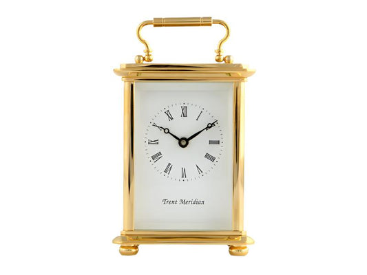 Elegant gold plated solid brass carriage clock